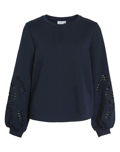 Vila - VISandy Detail Sweatshirt - Navy Blazer